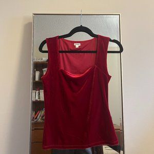 L’Agence Kaeli Velvet Square-Neck Tank Top
